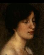 Thomas Cooper Gotch Portrait of the artist's wife oil on canvas